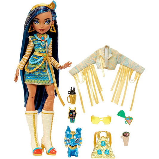 Monster High Doll and Pet Dog Posable Fashion Doll - Cleo De Nile
