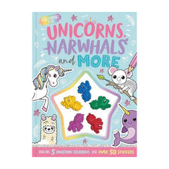 Unicorn And Narwhal Colouring Book with 5 Crayons & over 50 Stickers
