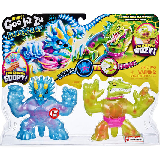 Heroes Of Goo Jit Zu Dino X-Ray Versus Pack Squishy Toy - Tritops Vs Shredz