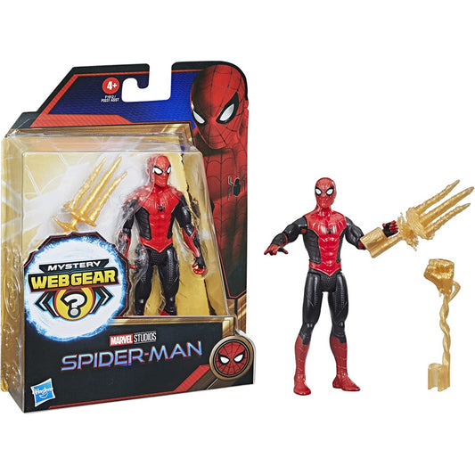 Marvel Spiderman Mystery Web Gear Black & Red Suit Spider-Man 6in Action Figure