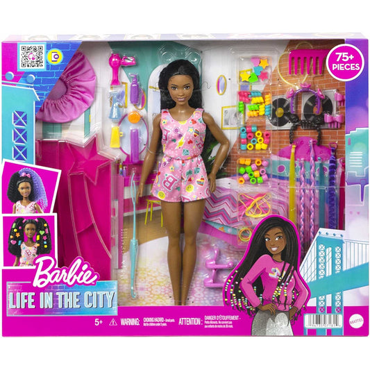 Barbie Life in the City Braid Style & Care Playset & Doll