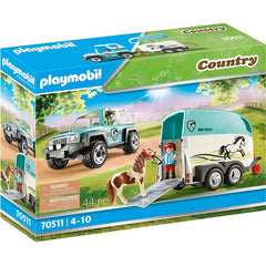 Playmobil Country Car with Pony Trailer Figures & Vehicle 44 Pc 70511