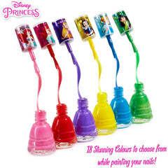 Disney Princess Peel-able Nail Polish Set 18 Nail Varnish Set Safe Non Toxic