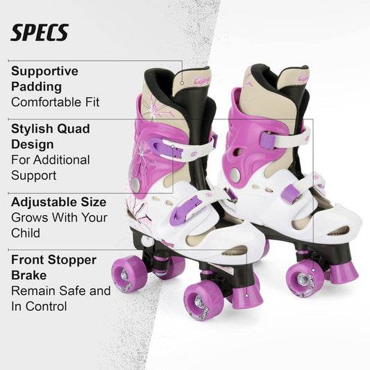 Osprey Quad Adjustable Roller Skates Purple Size - 4-6 Large