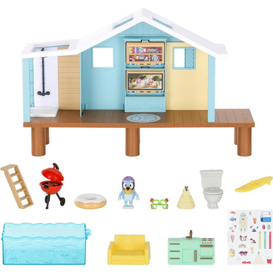 Bluey Beach Cabin Playset Figure With Goggles