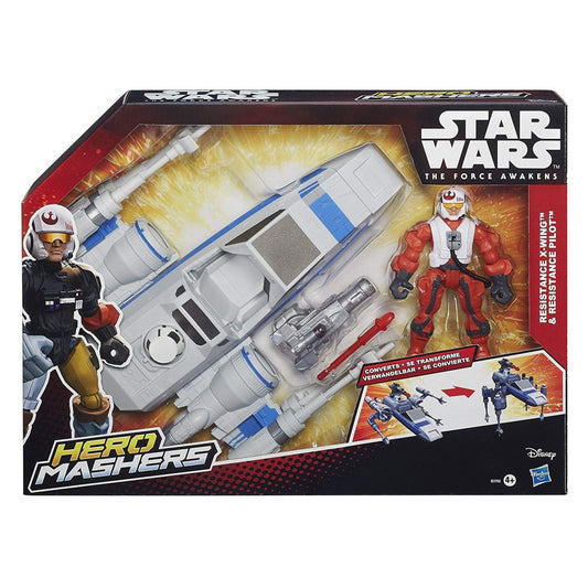 Star Wars B3702 Hero Mashers Episode VII Resistance X-Wing and Pilot Action Toy Playset - Maqio