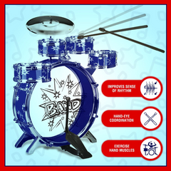 Toyvelt Big Bang Rock & Rhythm Drum Kit 12 Piece Musical Toy