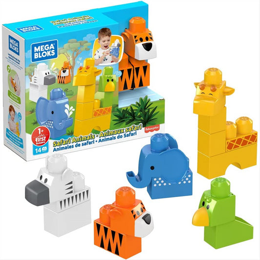 Fisher-Price Mega Bloks Safari Animals 14 Pieces and Animals
