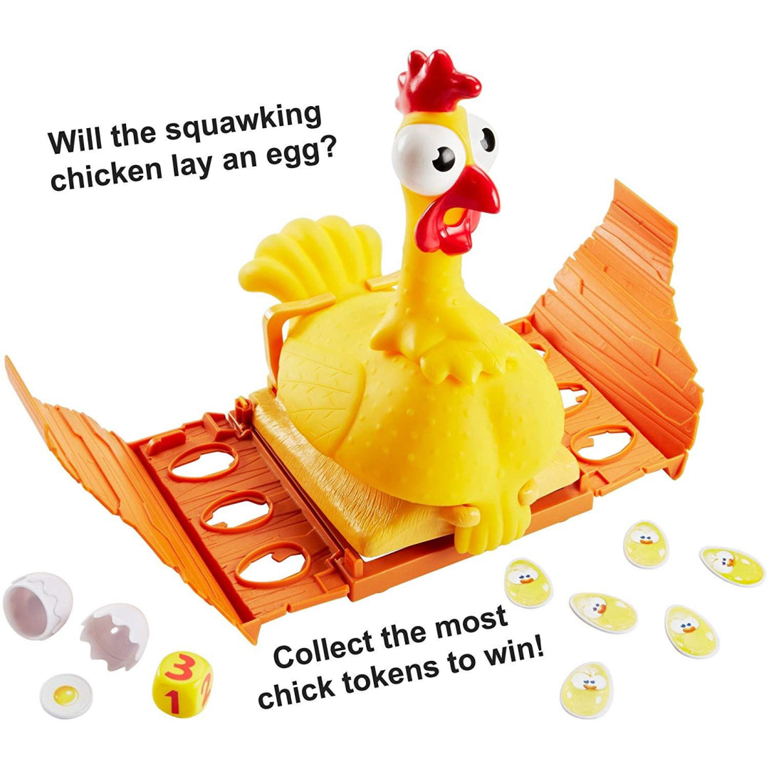 Mattel Games FDM55 SQUAWK - The Egg-splosive Chicken Game - Maqio