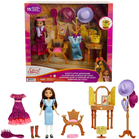Dreamworks Spirit Untamed Lucky's Attic Adventure & 7" Doll