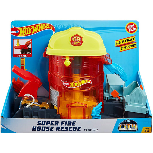 Hot Wheels City Super Fire House Rescue Playset