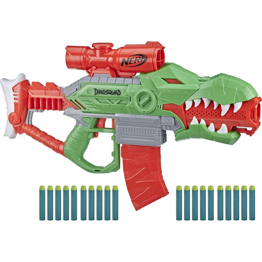 Nerf Dino Squad Rex-Rampage Motorised Dart Blaster 10-Dart Clip 20 Darts
