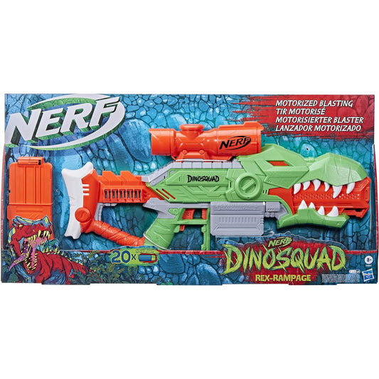 Nerf Dino Squad Rex-Rampage Motorised Dart Blaster 10-Dart Clip 20 Darts