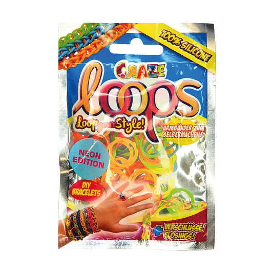 Craze Loops Starter pack Mix Colours 100 Pack - Neon