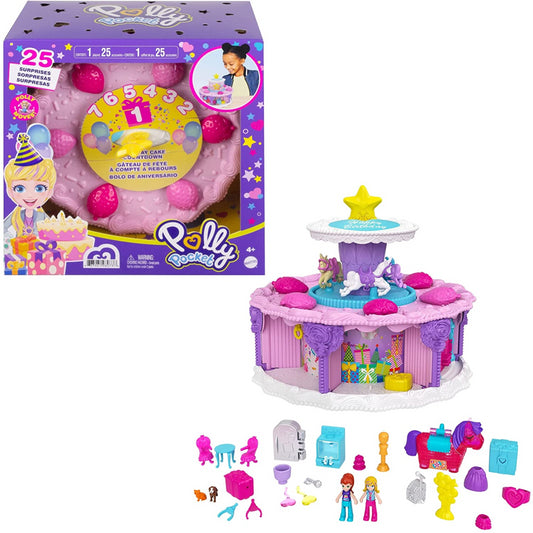 Polly Pocket Birthday Cake Countdown Shape, Package & 25 Surprises