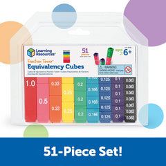 Learning Resources Fraction Tower Equivalency Cubes Set of 51