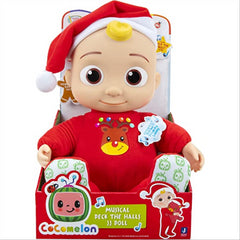 Cocomelon Musical Deck The Halls JJ Doll With Santa Hat