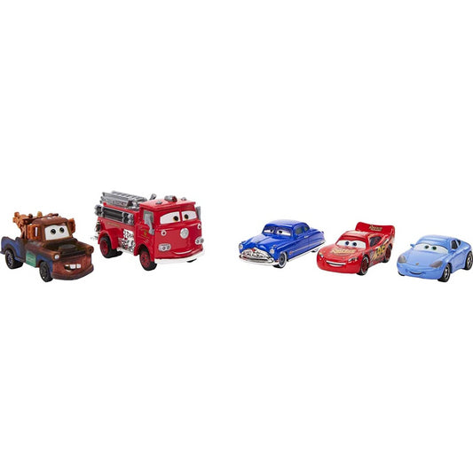 Disney Pixar Cars  5-Pack Vehicle Collection - 4 Characters and 1 Red Fire Truck