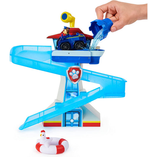 Paw Patrol Adventure Bay Bath Playset with Light-up Chase Vehicle Bath Toy