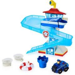 Paw Patrol Adventure Bay Bath Playset with Light-up Chase Vehicle Bath Toy