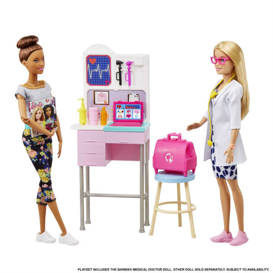 Barbie Medical Doctor Blonde Doll And Playset