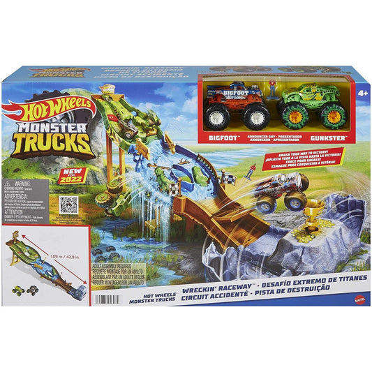 Hot Wheels Monster Trucks Wreckin Raceway Playset