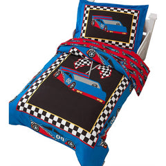KidKraft Racecar Toddler Bedding Duvet and Pillowcase - Maqio
