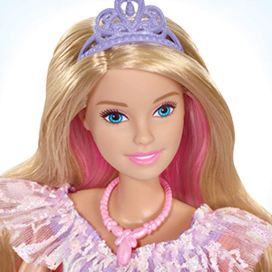 Barbie Dreamtopia Fashion Reveal Princess Doll, 12-inch, Blonde with Pink  Hairstreak