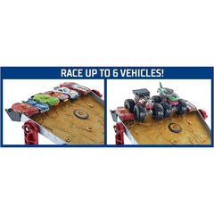 Hot Wheels Monster Trucks Transporter and Racetrack Includes Bone Shaker Truck