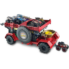 Hot Wheels Monster Trucks Transporter and Racetrack Includes Bone Shaker Truck