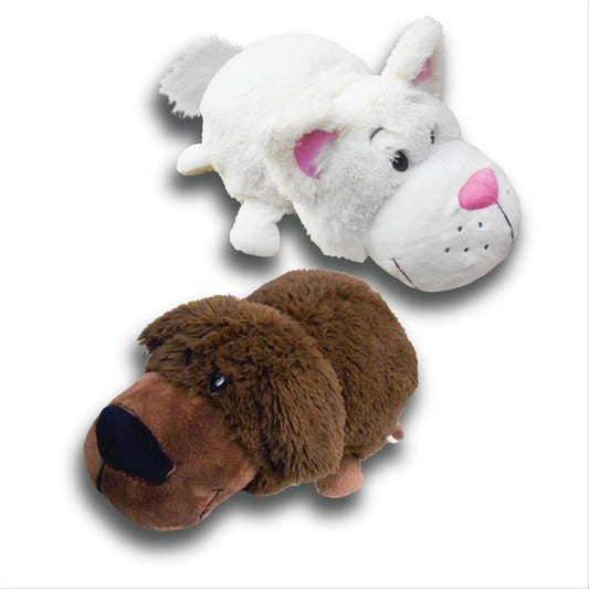 Flip a Zoo Labrador/Cat Soft 2 in 1 Soft Plush Toy 021366 - Maqio