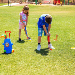 Toyvelt Toddler Golf Set Kids Golf Clubs with 6 Balls 4 Golf Sticks 2 Holes