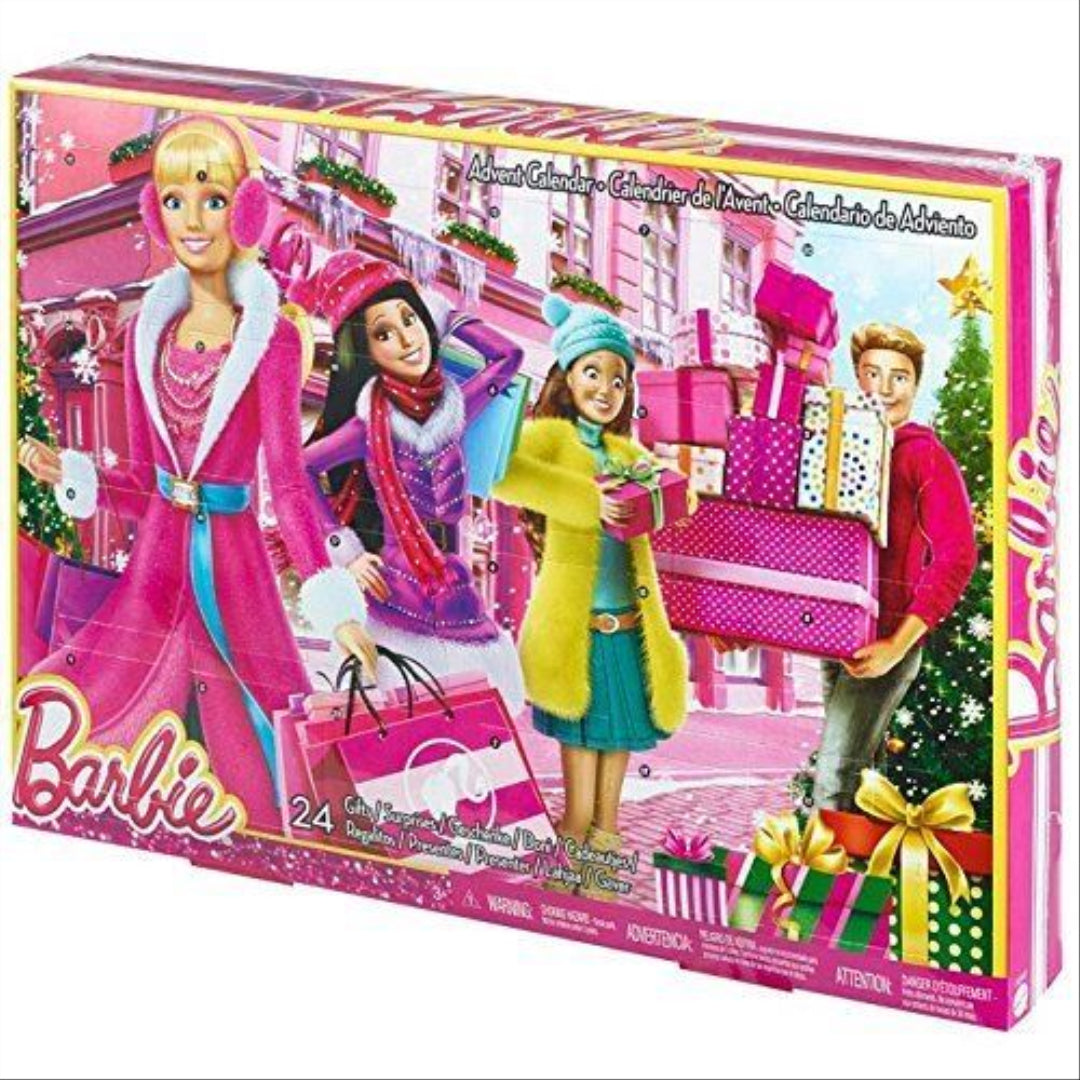 Barbie Toy Fashion Doll Advent Calendar - 24 Surprise Items - Dresses Clothes Sh - Maqio