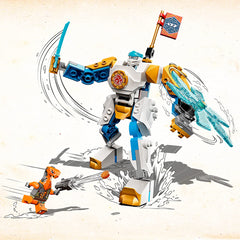 LEGO NINJAGO Zanes Power Up Mech Evo Action Figure & Cobra Set 71761