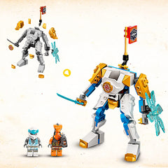 LEGO NINJAGO Zanes Power Up Mech Evo Action Figure & Cobra Set 71761