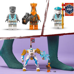 LEGO NINJAGO Zanes Power Up Mech Evo Action Figure & Cobra Set 71761