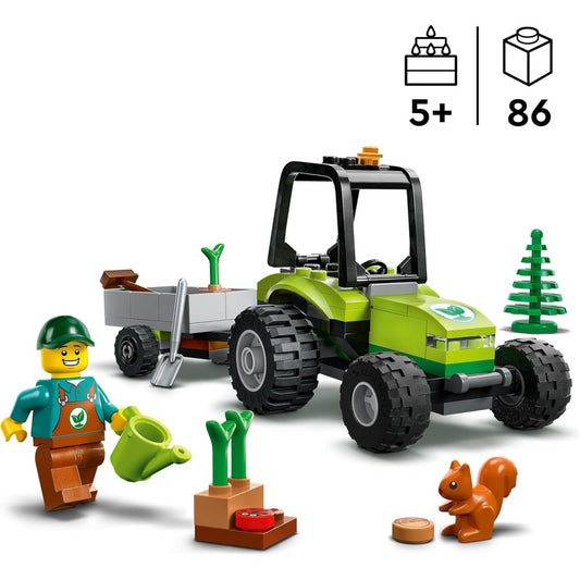 LEGO 60390 City Park Tractor Toy with Trailer Farm Vehicle Set