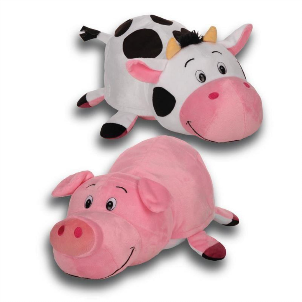 Flip a Zoo Ruby Piglet/Sophie Cow 2 in 1 Soft Plush Toy 026248 - Maqio