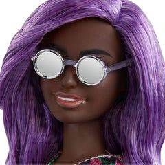Barbie Fashionistas Purple Hair with Floral Dress Doll