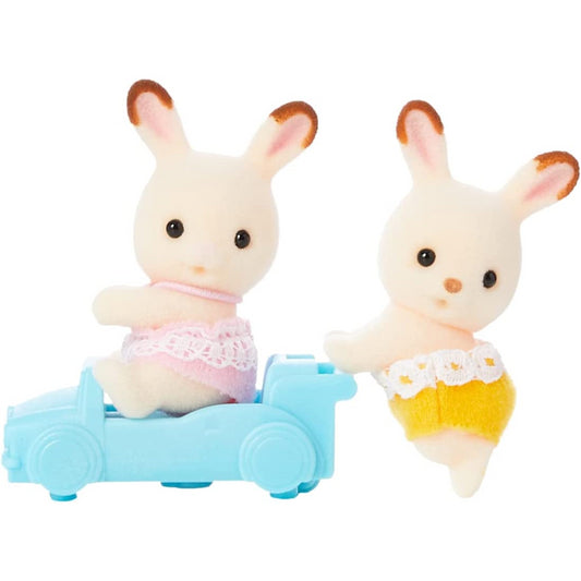 Sylvanian Families Chocolate Rabbit Twins Figures and Accessories