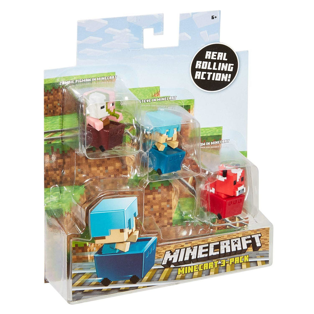 Minecraft Zombie Pigman, Diamond Steve, Mooshroom Figure Set Standard - Maqio