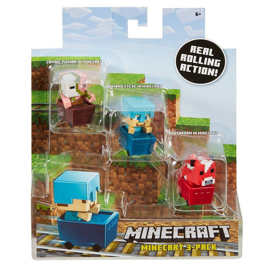 Minecraft Zombie Pigman, Diamond Steve, Mooshroom Figure Set Standard - Maqio