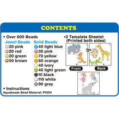 Aquabeads Zoo Life Set with 600 Multicoloured Beads in 12 Colours
