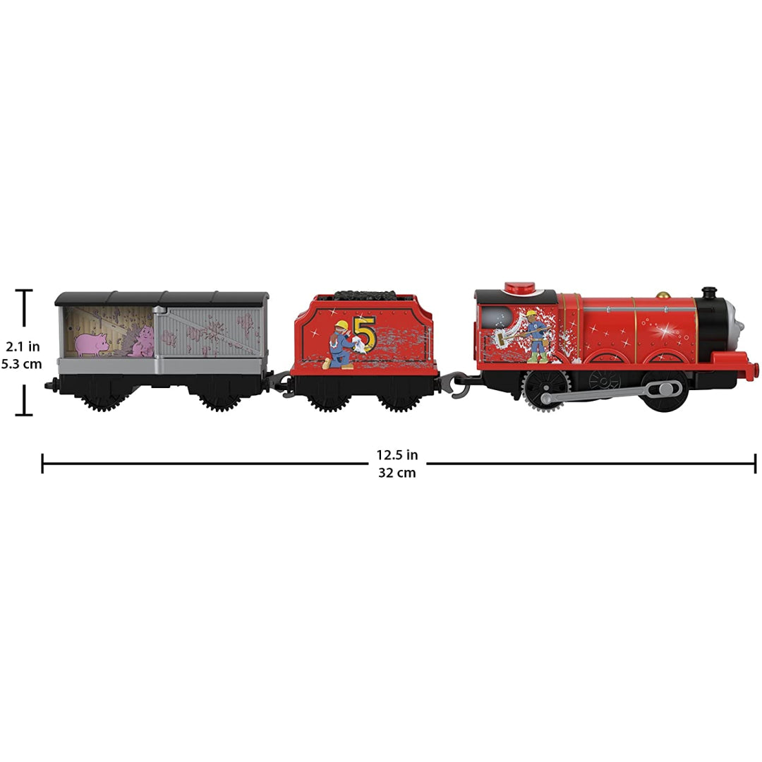 Fisher-Price Thomas & Friends Talking James Motorized Toy Train with Phrases & Sounds - Maqio