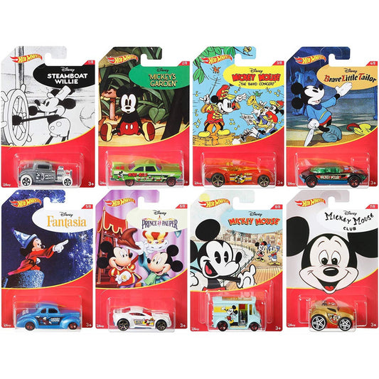 Hot Wheels Mickey Mouse Series Set of 8 Collectable Diecast Vehicles - Maqio