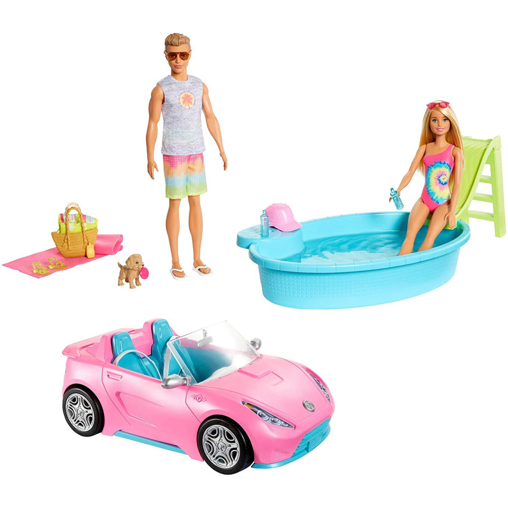 Barbie Gift Set with Convertible Pool Barbie Doll and Ken Doll in Swimwear - Maqio