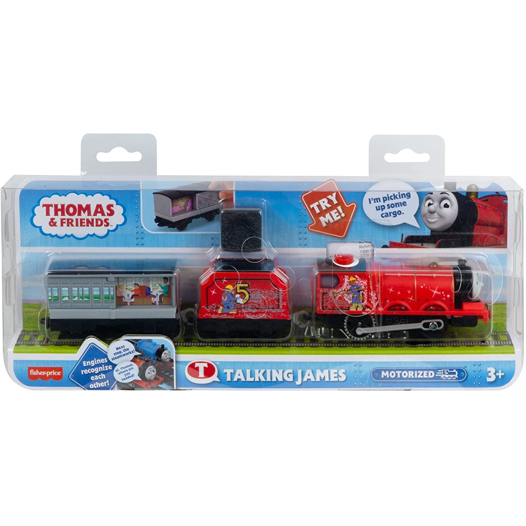 Fisher-Price Thomas & Friends Talking James Motorized Toy Train with Phrases & Sounds - Maqio