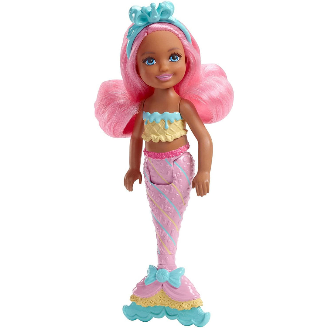 Barbie Dreamtopia Chelsea Rainbow Cove Mermaid Yellow/Pink Doll - Maqio