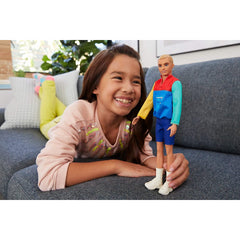 Barbie Ken Fashionistas Doll Blonde Hair Jacket Blue Shorts & White Boots - Maqio