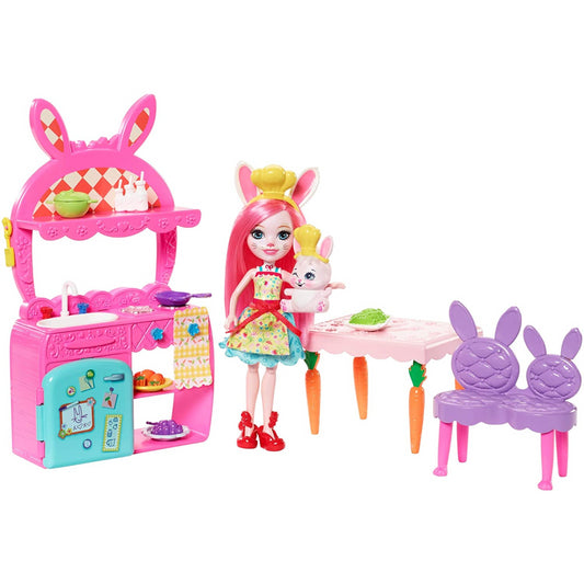Enchantimals Kitchen Fun Playset with Bree Bunny Doll and Twist Figure FRH47 - Maqio
